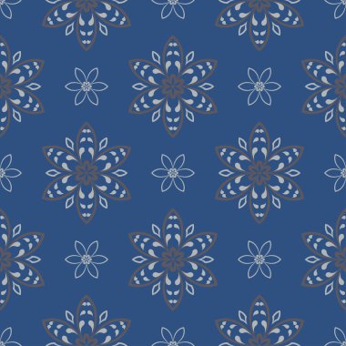 Mavi çiçek sorunsuz arka plan. Tasarım deseni duvar kağıtları, Tekstil ve kumaş çiçek öğeleri