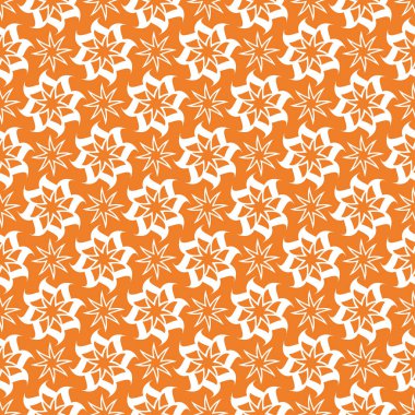 Turuncu çiçek süsleme beyaz elemanları ile. Tekstil ve duvar kağıtları için seamless modeli