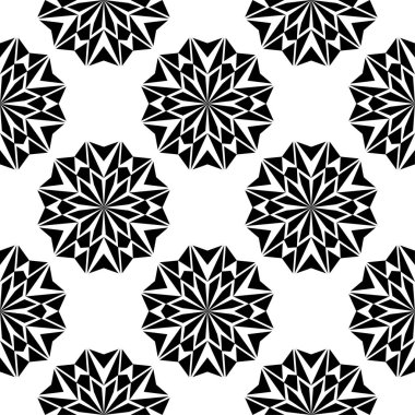 Beyaz arka planda siyah çiçek tasarım. Tekstil ve duvar kağıtları için seamless modeli