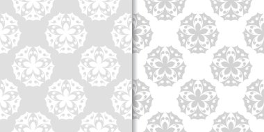 Işık gri çiçek arka planlar. Tekstil ve duvar kağıtları için dikişsiz desen seti