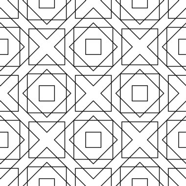 Siyah ve beyaz geometrik süsleme. Web, Tekstil ve duvar kağıtları için seamless modeli