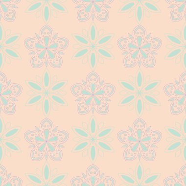 Sorunsuz çiçek desenli. Duvar kağıtları, Tekstil ve kumaş için bej mor ve mavi arka plan