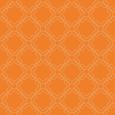 Geometrik süsleme. Turuncu ve beyaz seamless modeli web, Tekstil ve duvar kağıtları için