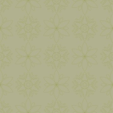 Zeytin yeşili çiçek süs tasarım. Tekstil ve duvar kağıtları için seamless modeli