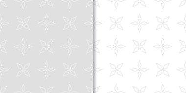 Geometrik süsler kümesi. Web, Tekstil ve duvar kağıtları için ışık gri Dikişsiz desen