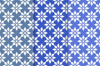 Çiçek süsler kümesi. Mavi dikey Dikişsiz desen. Duvar kağıdı arka plan