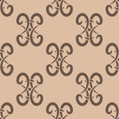 Tekstil, kumaş veya duvar kağıtları için soyut seamless modeli. Kahverengi zemin