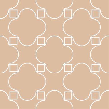Bej ve beyaz geometrik süsleme. Web, Tekstil ve duvar kağıtları için seamless modeli