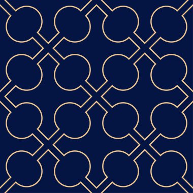 Altın mavi geometrik süsleme. Web, Tekstil ve duvar kağıtları için seamless modeli
