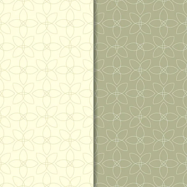 Zeytin yeşili geometrik süsler. Web, Tekstil ve duvar kağıtları için dikişsiz desen seti