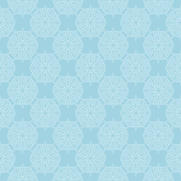 Mavi zemin üzerine beyaz çiçek desenli. Tekstil ve duvar kağıtları için sorunsuz süsleme