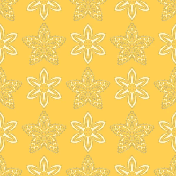 Çiçek arka plan. Sarı gri ve beyaz Dikişsiz desen duvar kağıdı, Tekstil ve kumaş için