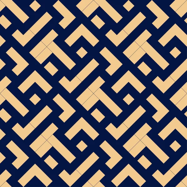 Koyu mavi zemin üzerine altın geometrik yazdır. Web, Tekstil ve duvar kağıtları için seamless modeli