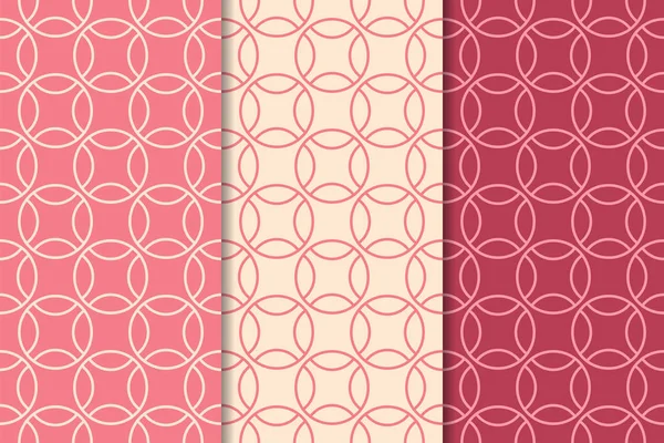 Kiraz kırmızısı geometrik süsler. Web, Tekstil ve duvar kağıtları için dikey Dikişsiz desen seti