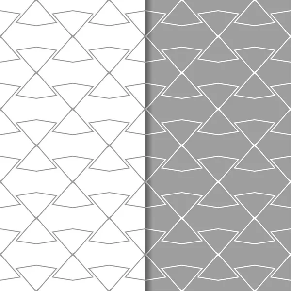 Gri ve beyaz geometrik süsler. Web, Tekstil ve duvar kağıtları için dikişsiz desen seti