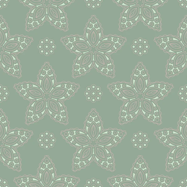 Çiçek seamless modeli. Zeytin yeşili arka plan duvar kağıtları, Tekstil ve kumaş için soluk pembe çiçek öğeleri ile