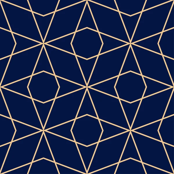 Altın mavi geometrik süsleme. Web, Tekstil ve duvar kağıtları için seamless modeli