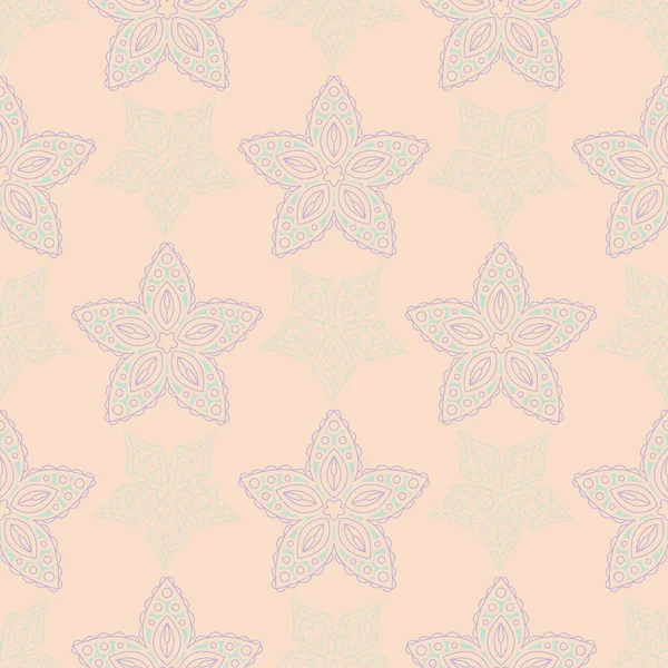 Fond Floral Beige Motif Sans Couture Avec Des Éléments Violets — Image vectorielle