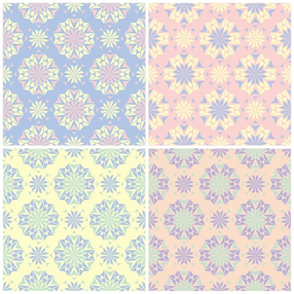 Soluk renkli kesintisiz arka plan duvar kağıtları, Tekstil ve kumaş çiçek desenleri ile set