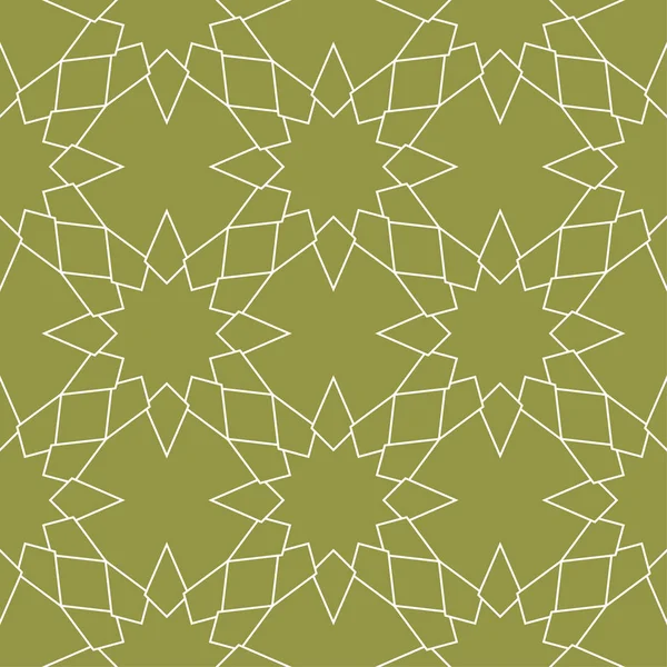 Geometrik Süsleme Zeytin Yeşili Beyaz Seamless Modeli Web Tekstil Duvar — Stok Vektör