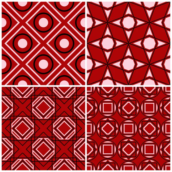 Kırmızı sorunsuz arka plan duvar kağıtları, Tekstil ve kumaş için siyah ve beyaz geometrik desenlerle