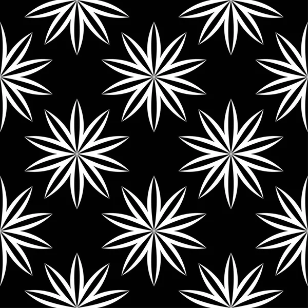 Ornamento Floreale Bianco Nero Modello Senza Cuciture Tessuti Sfondi — Vettoriale Stock