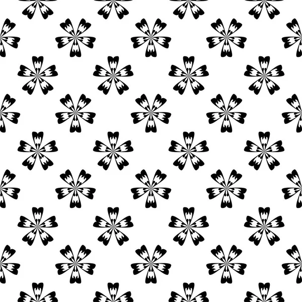 Zwarte Bloemen Ornament Witte Achtergrond Naadloze Patroon Voor Textiel Wallpapers — Stockvector