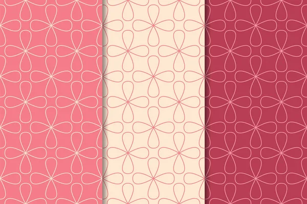 Kiraz kırmızısı geometrik süsler. Web, Tekstil ve duvar kağıtları için dikey Dikişsiz desen seti