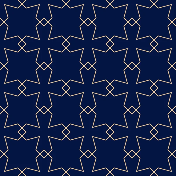 Mavi zemin üzerine altın geometrik süsleme. Web, Tekstil ve duvar kağıtları için seamless modeli