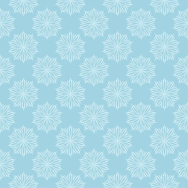 Mavi zemin üzerine beyaz çiçek tasarım. Tekstil ve duvar kağıtları için sorunsuz süsleme