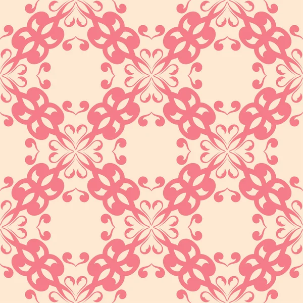 Bej renkli arka plan üzerinde kırmızı çiçekli süs. Tekstil ve duvar kağıtları için seamless modeli