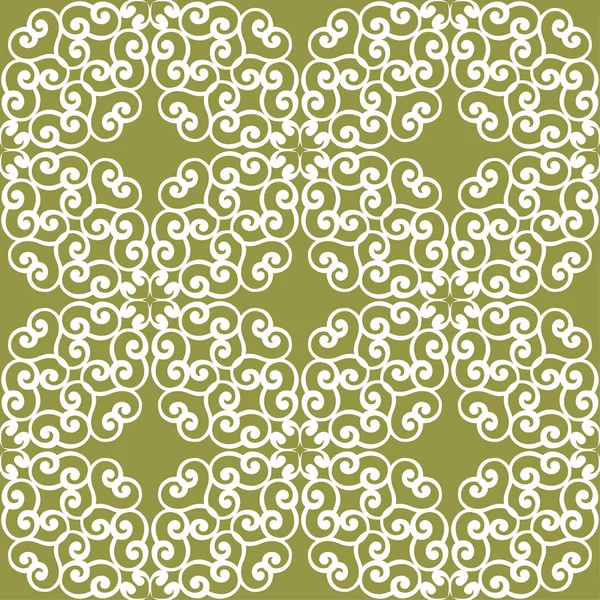 Zeytin Yeşili Çiçek Süsleme Tekstil Duvar Kağıtları Için Seamless Modeli — Stok Vektör