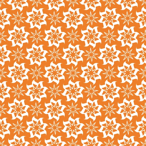 Kwiatowy Ornament Pomarańczowy Białe Elementy Jednolity Wzór Włókienniczych Tapety — Wektor stockowy