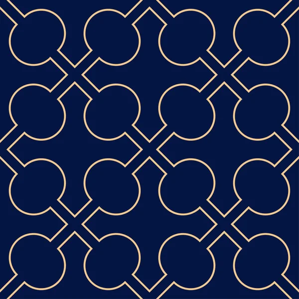 Adorno Geométrico Azul Dorado Patrón Sin Costuras Para Tela Textil — Vector de stock