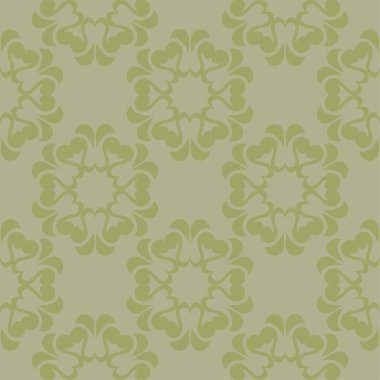 Zeytin yeşili çiçek süsleme. Tekstil ve duvar kağıtları için seamless modeli