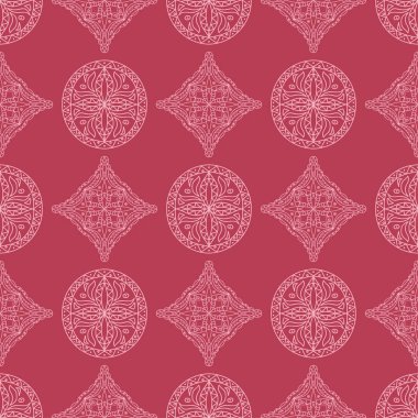 Kırmızı geometrik yazdır. Web, Tekstil ve duvar kağıtları için seamless modeli