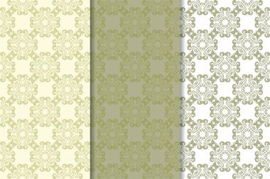 Zeytin yeşili çiçek sorunsuz süsler. Tekstil ve duvar kağıtları için dikey desenleri