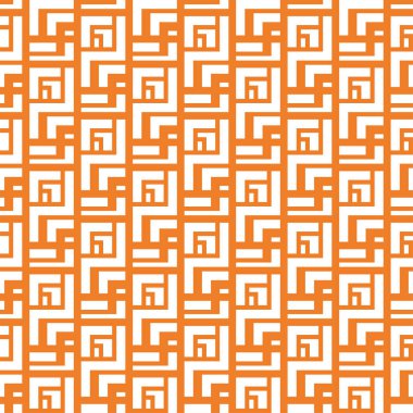 Geometrik süsleme. Turuncu ve beyaz seamless modeli web, Tekstil ve duvar kağıtları için