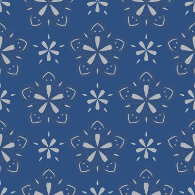 Sorunsuz çiçek desenli. Koyu mavi arka plan duvar kağıtları, Tekstil ve kumaş için çiçek tasarımları ile