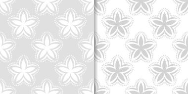 Işık gri çiçek arka planlar. Tekstil ve duvar kağıtları için dikişsiz desen seti