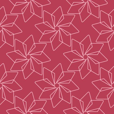 Kırmızı ve soluk pembe geometrik süsleme. Web, Tekstil ve duvar kağıtları için seamless modeli