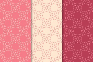 Web, Tekstil ve duvar kağıtları için dikey Dikişsiz desen kiraz kırmızı geometrik dizi