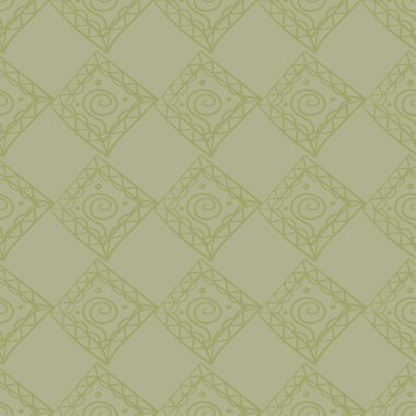 Zeytin yeşili geometrik süsleme. Web, Tekstil ve duvar kağıtları için seamless modeli