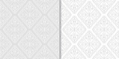 Açık gri geometrik yazdırır. Web, Tekstil ve duvar kağıtları için dikişsiz desen seti