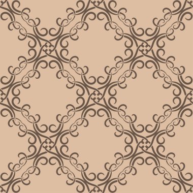 Tekstil, kumaş veya duvar kağıtları için soyut seamless modeli. Kahverengi zemin