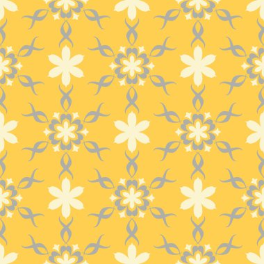 Sorunsuz çiçek desenli. Parlak sarı arka plan duvar kağıtları, Tekstil ve kumaş için çiçek tasarımları ile
