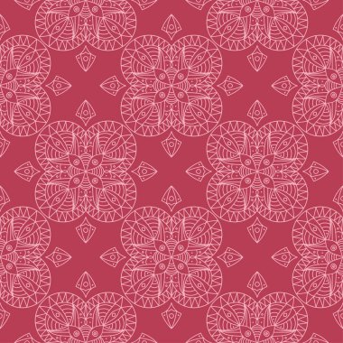 Kırmızı geometrik süsleme. Web, Tekstil ve duvar kağıtları için seamless modeli