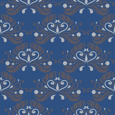 Sorunsuz çiçek desenli. Koyu mavi arka plan duvar kağıtları, Tekstil ve kumaş için çiçek tasarımları ile