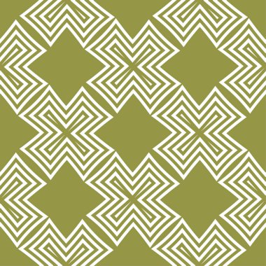 Zeytin yeşili geometrik süsleme. Web, Tekstil ve duvar kağıtları için seamless modeli