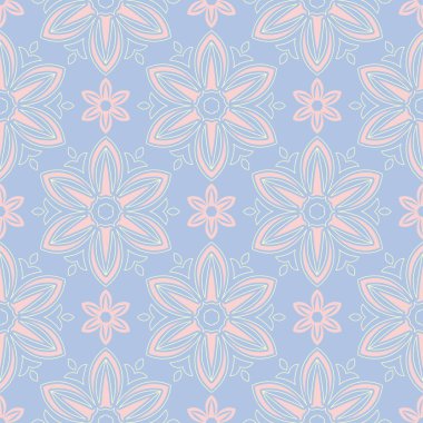 Soluk mavi sorunsuz arka plan. Çiçek desenli duvar kağıdı, Tekstil ve kumaş için